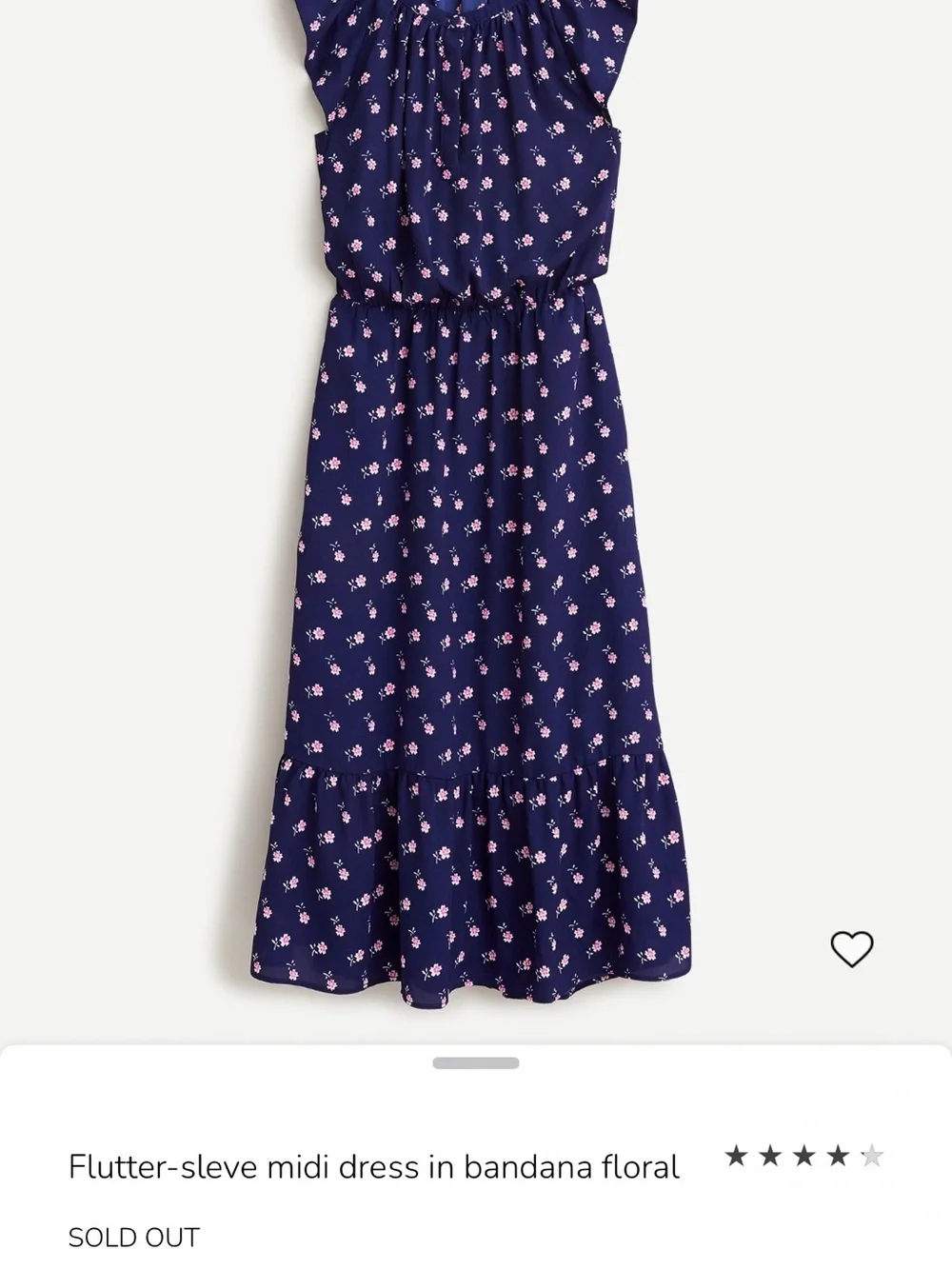 J.Crew Flutter Sleeve Midi Dress in Bandana Print